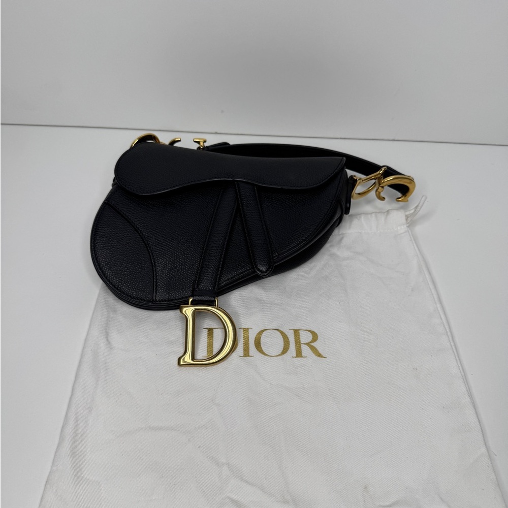 Dior Mini Saddle Bag with Gold Hardware